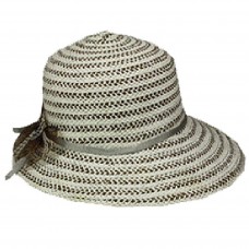 Silver Fever ® Mujer Summer Fancy Sun Hat Fits All Grey Stripes 714983289092 eb-80512664